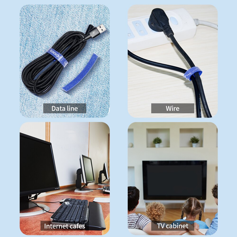 Reusable 5m Cable Management Organizer, Tearable Cord Winder Ties for Neat Wire & Phone Accessories Storage