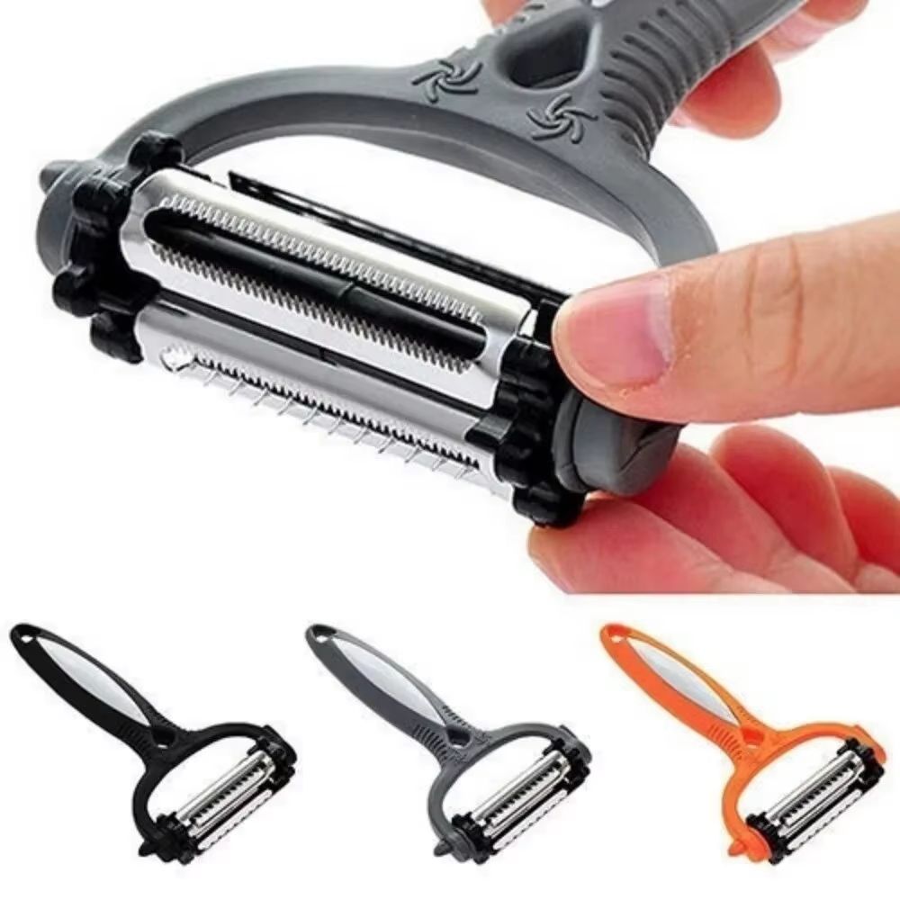 3-in-1 Multifunctional Rotary Peeler – 360° Swivel Vegetable & Fruit Peeler, Cutter, and Slicer