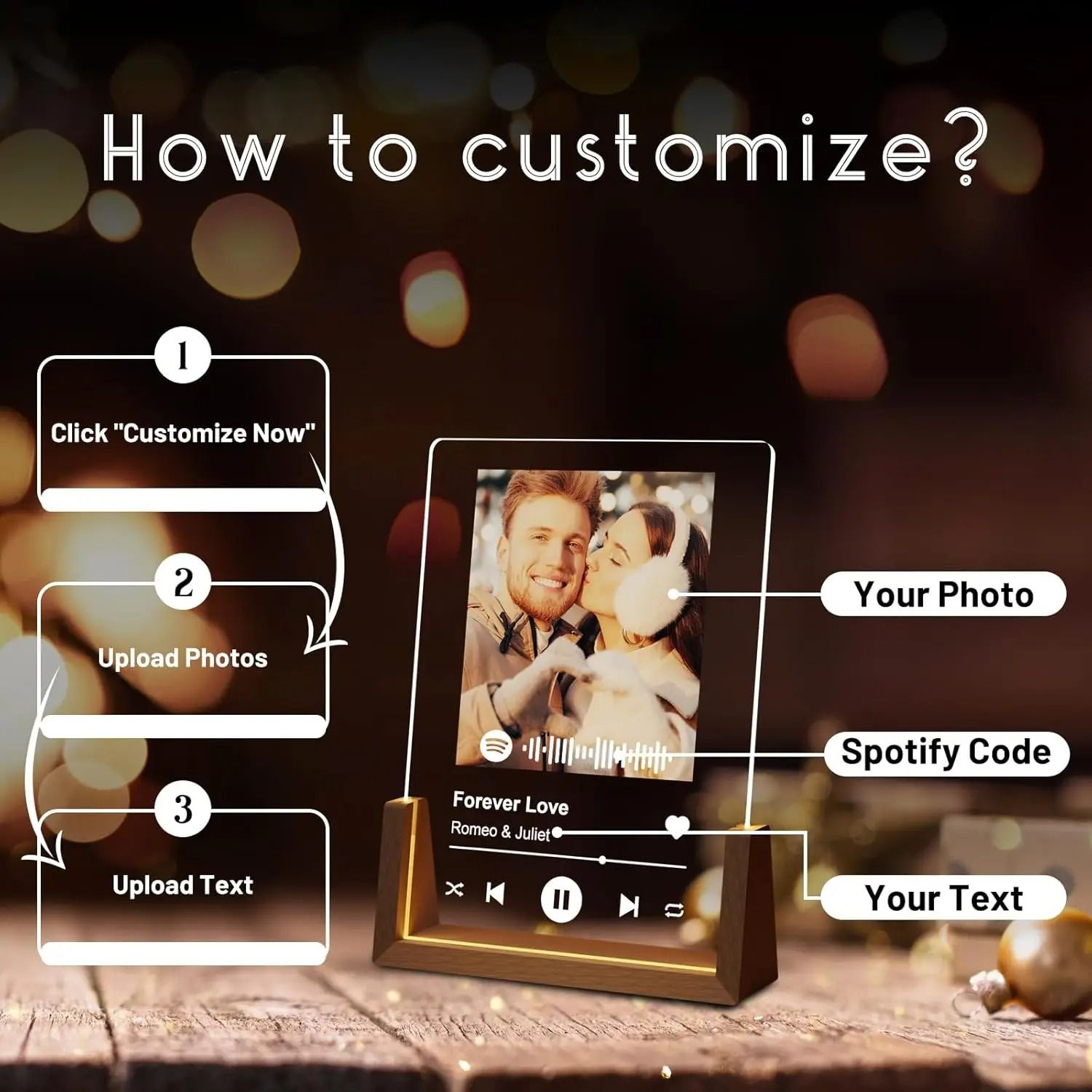 Customized Spotify Interactive Music Plaque & Photo Frame