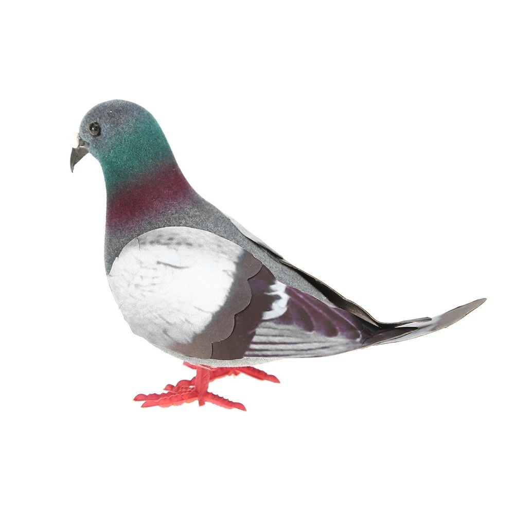 FeatherCharm Miniature Foam Pigeon Figurine Christmas Bird Decor