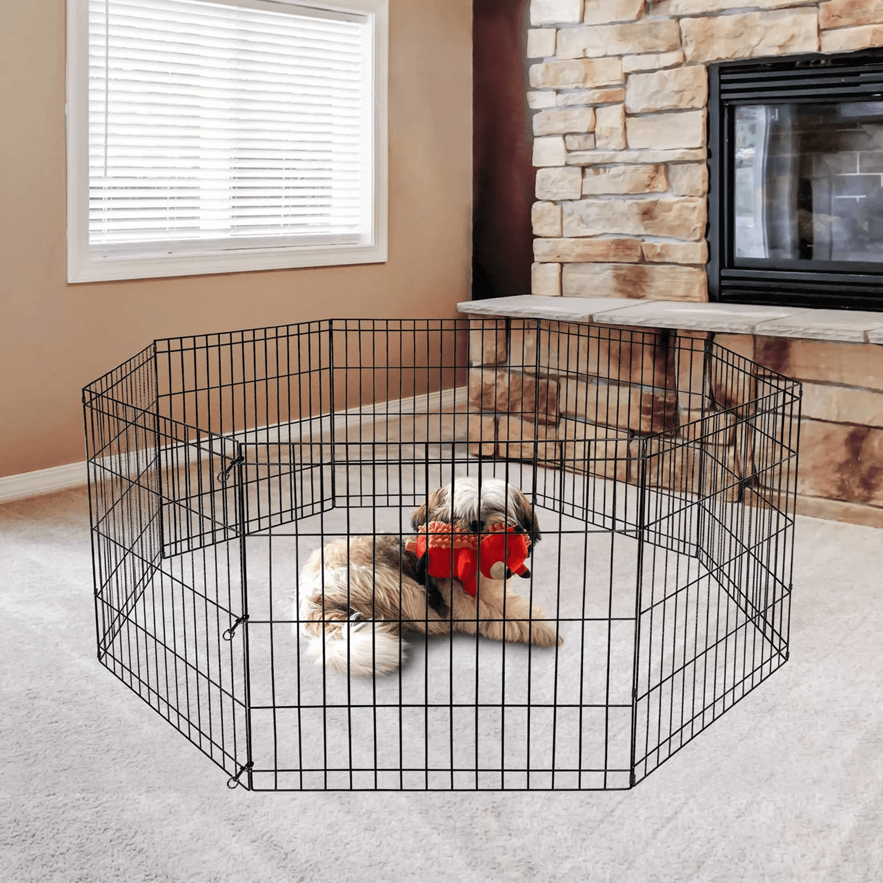 Adjustable Dog Playpen with 8 Panels for Indoor and Outdoor Use