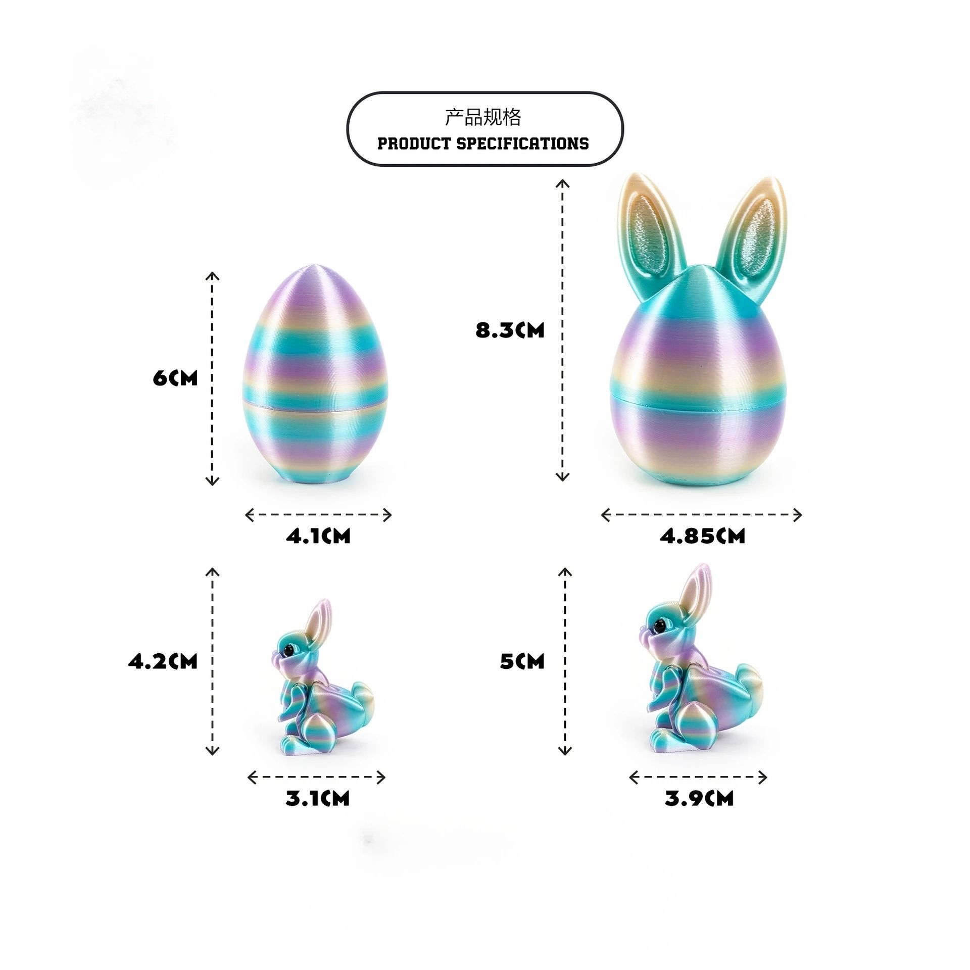 Architectural 3D-Printed Easter Rabbit Figurine