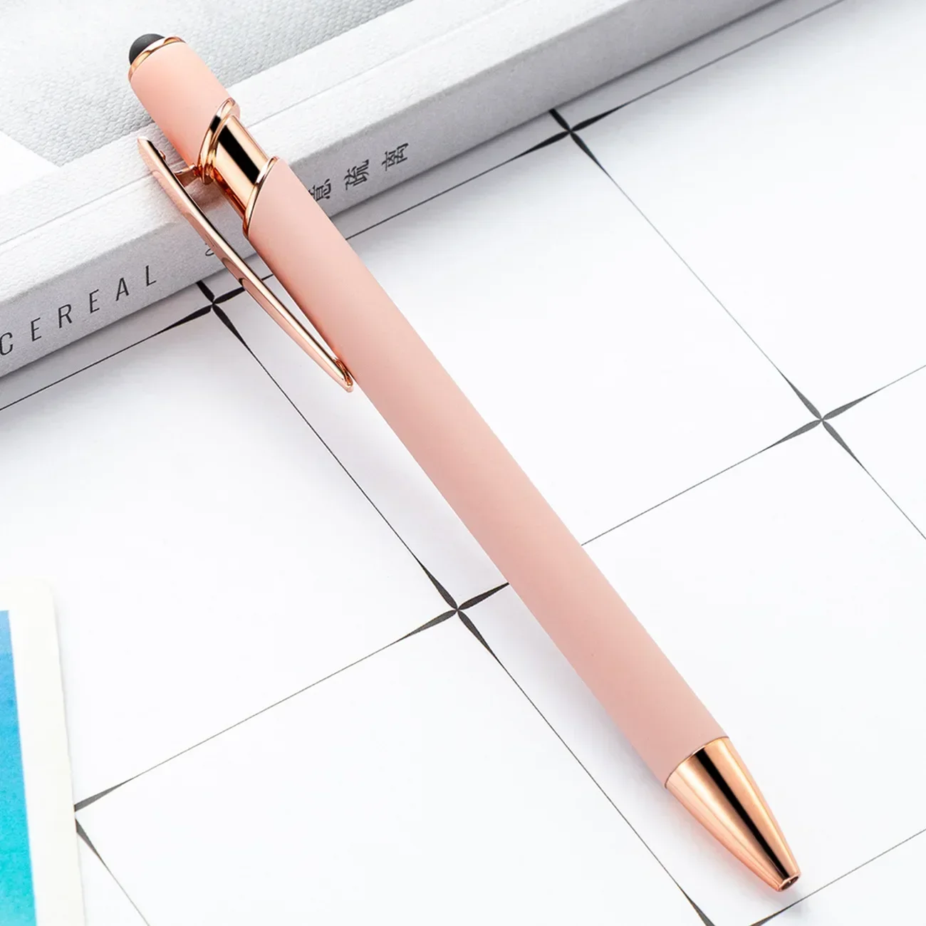 Customized Logo Ballpoint Pen, Personalized Stylus Touch Pen, Engrave Text Metal Pen, Office, School Stationery Supplies