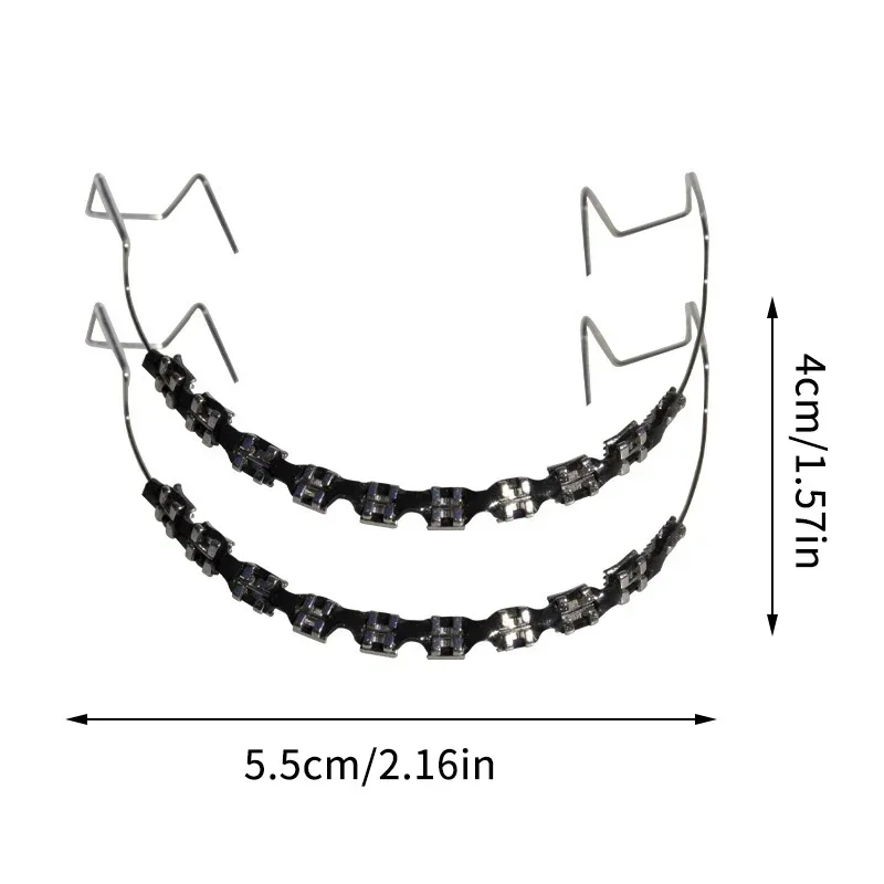 Metal Bracket Fashion Braces, Colorful Temporary Tooth Decoration, High-Quality Orthodontic Ligature Ties