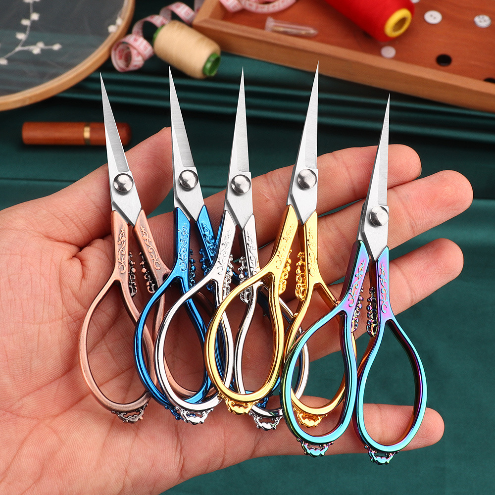 Vintage Retro Cross Stitch Scissors – Durable High-Quality Stainless Steel Tailor Shears for Fabric Cutting