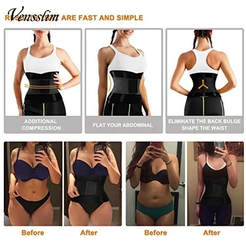 Vensslim Women Sauna Sweat Waist Trainer and Abdomen Slimming Belt