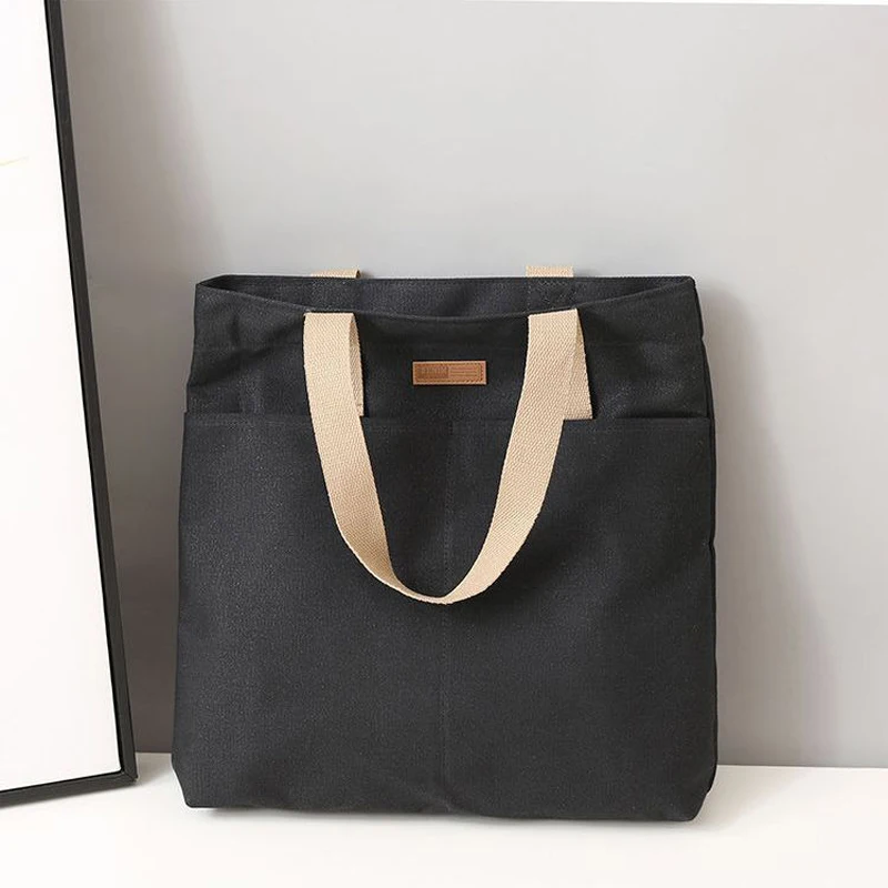 High-End Feel Handbag, Women's Large Capacity Canvas, Convenient Commuting Bag, Premium Sewing Thread
