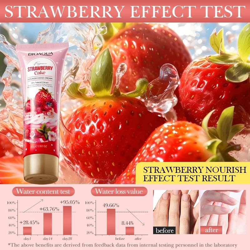 Strawberry Cake Nourishing Hand Cream – Deep Hydration & Anti-Chapping Therapy