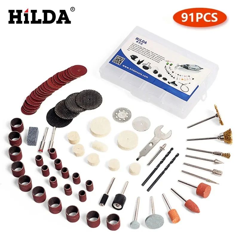 Rotary Tool Accessories Kit, Easy Cutting, Grinding, Sanding, Carving and Polishing Set Hilda and Dremel Tools