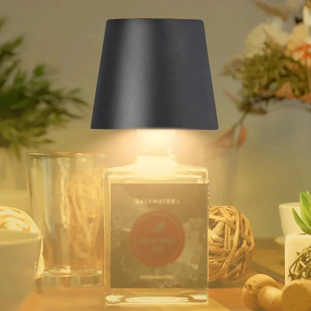 Rechargeable LED Bottle Table Lamp – Touch Control RGB & 3-Color Dimmable Light for Outdoor & Bar Decor