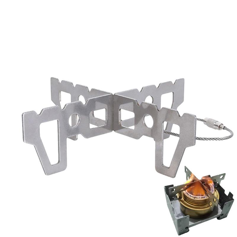 High Efficiency Titanium Camping Stove StandFoldable Cross Rack for Outdoor Cooking Gear
