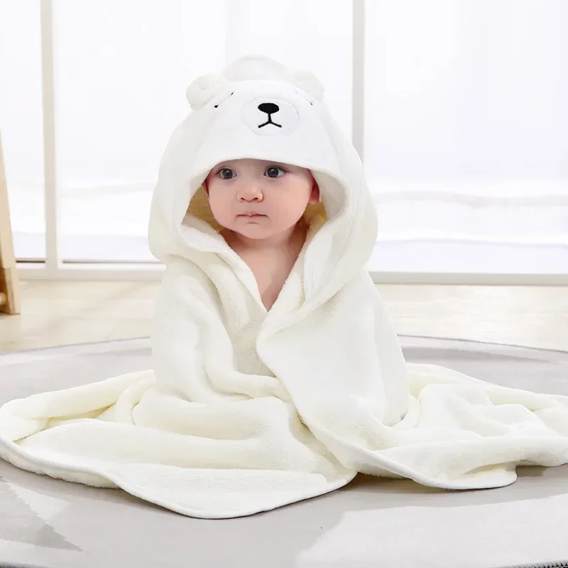 Toddler Bathrobe Warm Sleeping Swaddle Wrap Baby Hooded Bath Towels Cartoon Animal Soft Towel Blanket