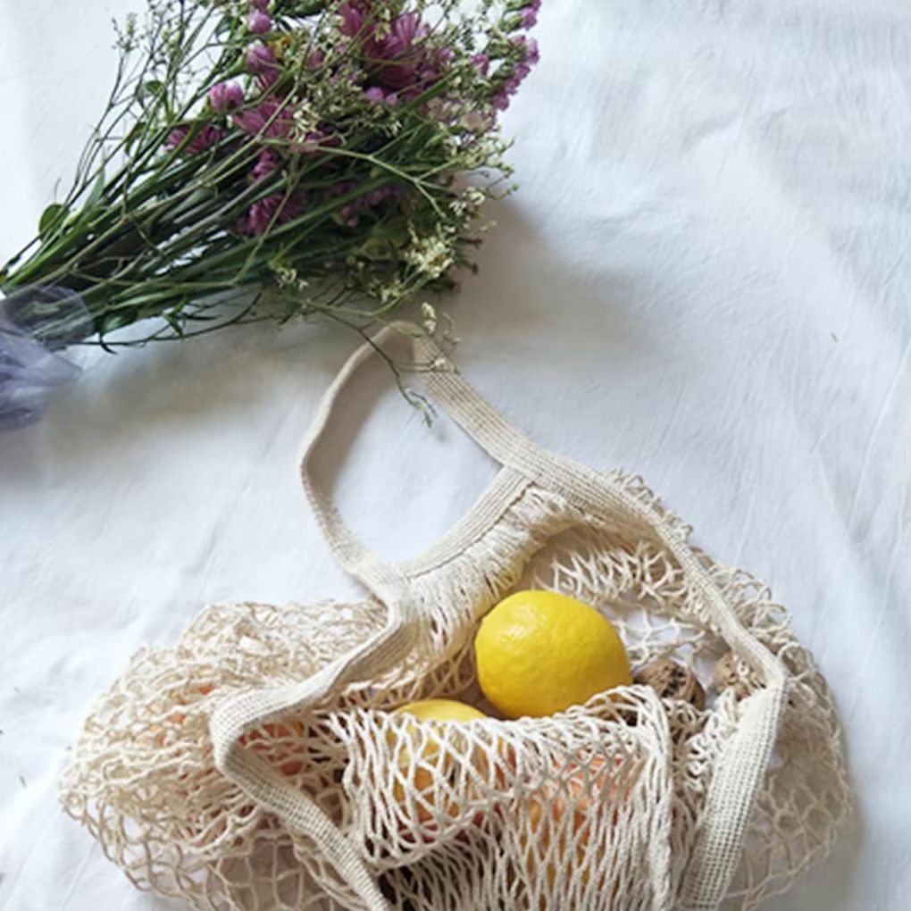 Eco Friendly Cotton Mesh Produce Bags Reusable Grocery Tote Set