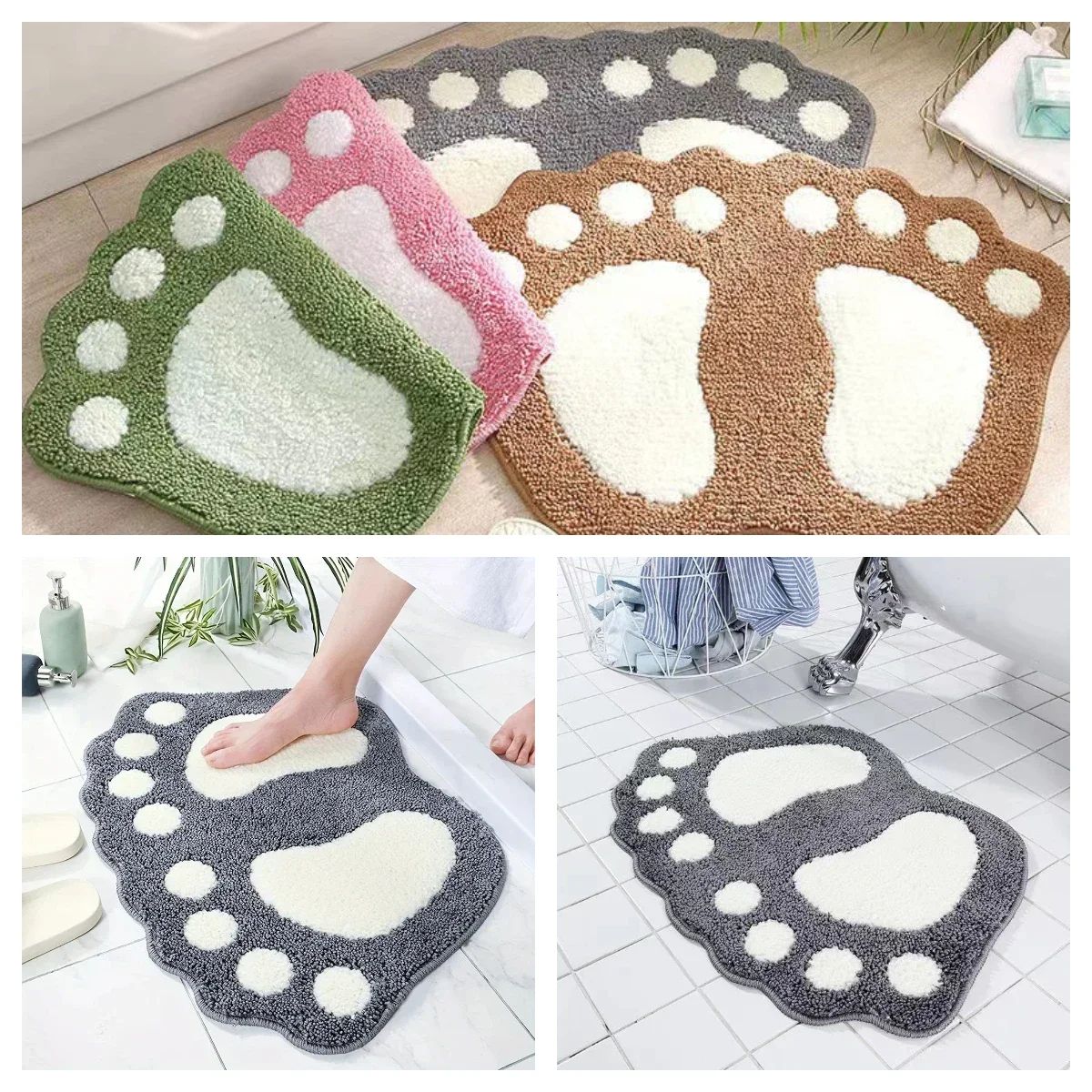 15.75 x 23.62 in Quick-Dry Super Absorbent Non Slip Bath Mat – Soft Microfiber Bathroom Floor Rug
