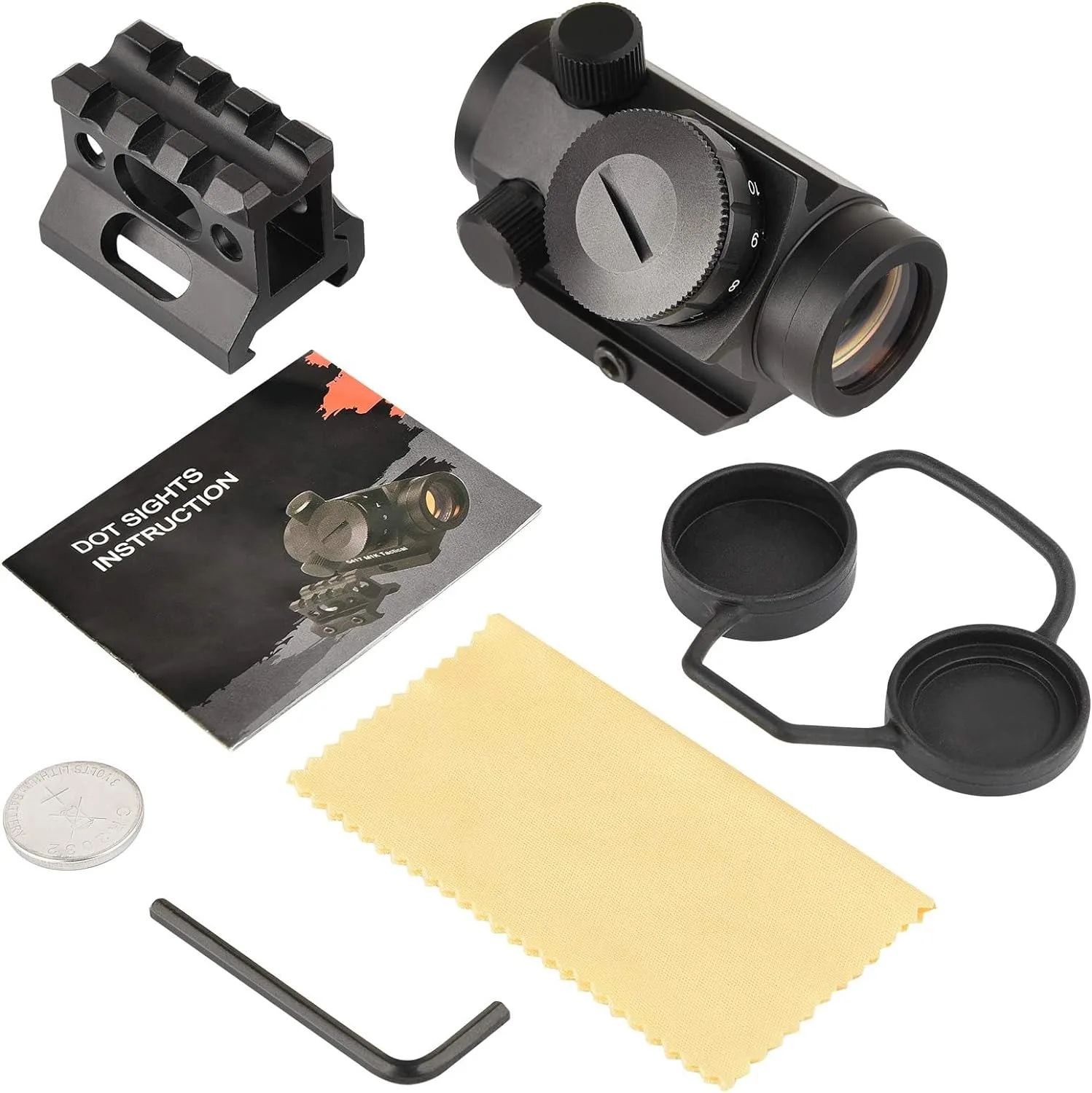 2MOA Red Dot Sight 1x25mm Reflex Scope with Riser Mount