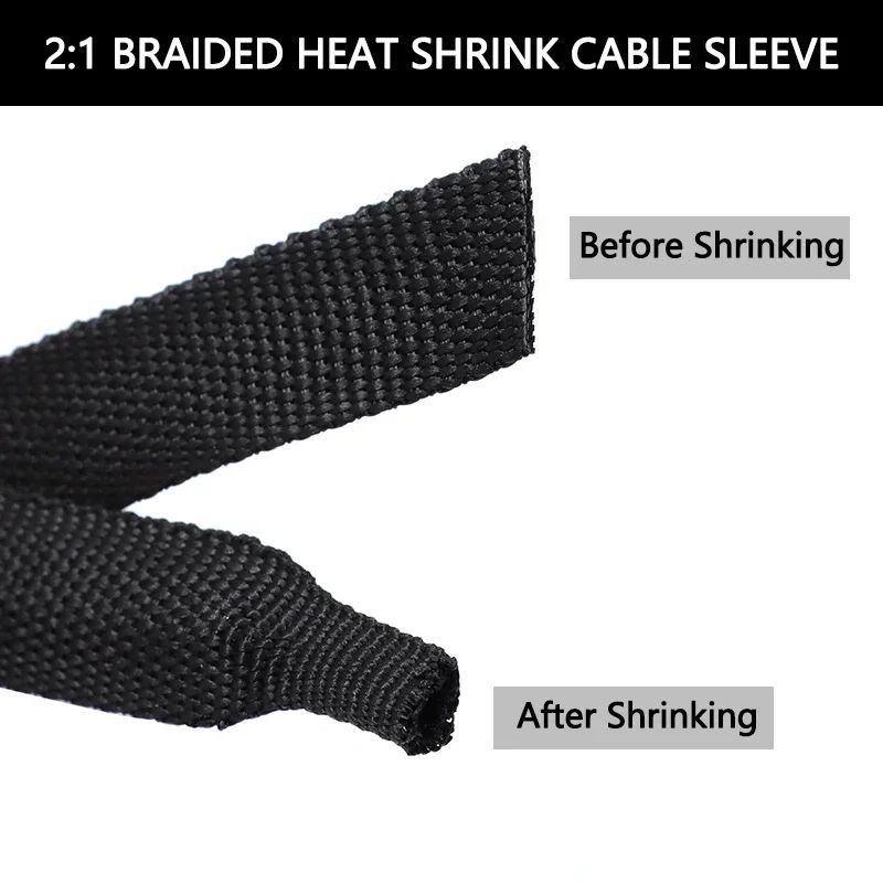 PET Braided Expandable Cable Sleeving Heat-Shrinkable Wire Wrap Protector (2–50 mm)