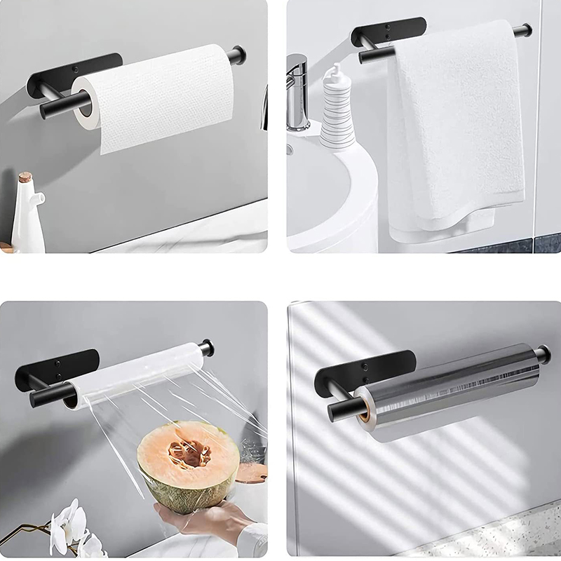 No Punching Stainless Steel Toilet Paper Holder Self Adhesive Bathroom & Kitchen Roll Holder