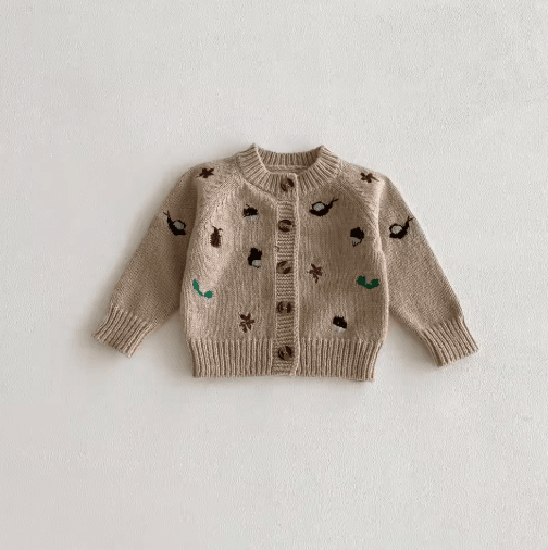 CozyBloom Baby Knitted Cardigan Sweater – Soft Baby Knit Sweater for Boys & Girls