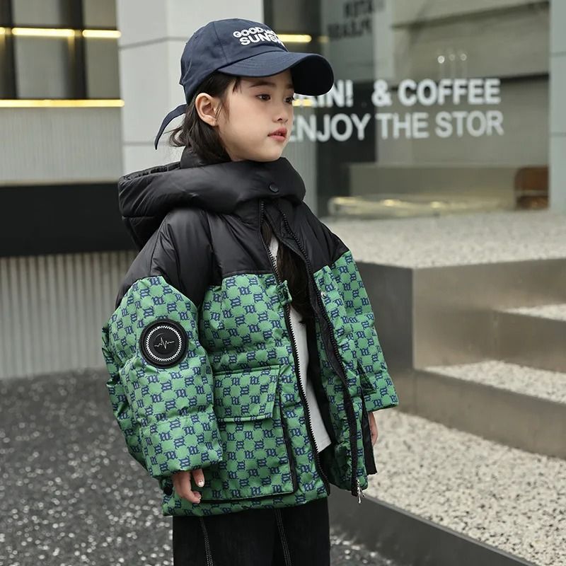 Girls Gradient Patch Down Winter Parka