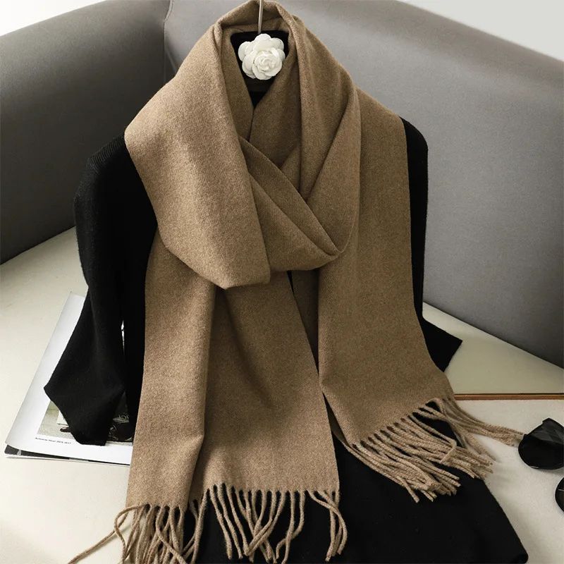 Luxe Winter Cashmere-Feel Women's Scarf Shawl with Tassels