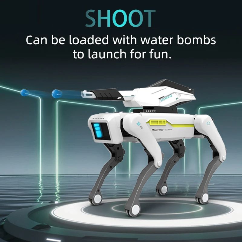 Electric RC Intelligent Robot Dog, Multifunction Mechanical Bionic Smart Robot Toy with Turret, Perfect Gift for Kids