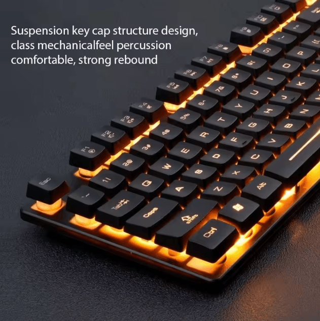 KM320 Keyboard & Mouse Combo – Waterproof Backlit Gaming Set with Luminous LED