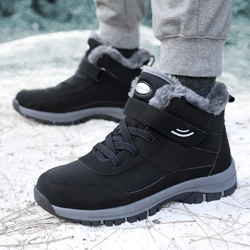 Casual Snow Boots for Women, Winter Shoes Platform Non-slip, Warm Fur Ankle Boots, Plush Combat Hiking Outdoor