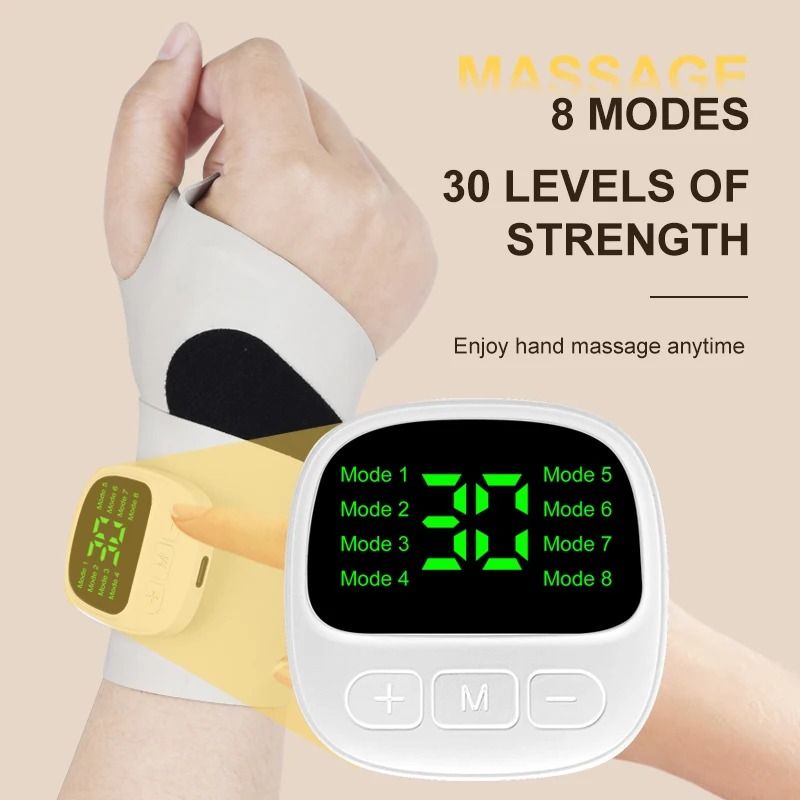 Electric Cordless Wrist Massager USB Rechargeable Vibration for Carpal Tunnel and Fatigue Relief