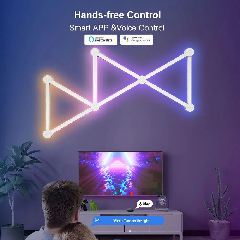 RGB Smart Wall Light Panels with Bluetooth Sound Control