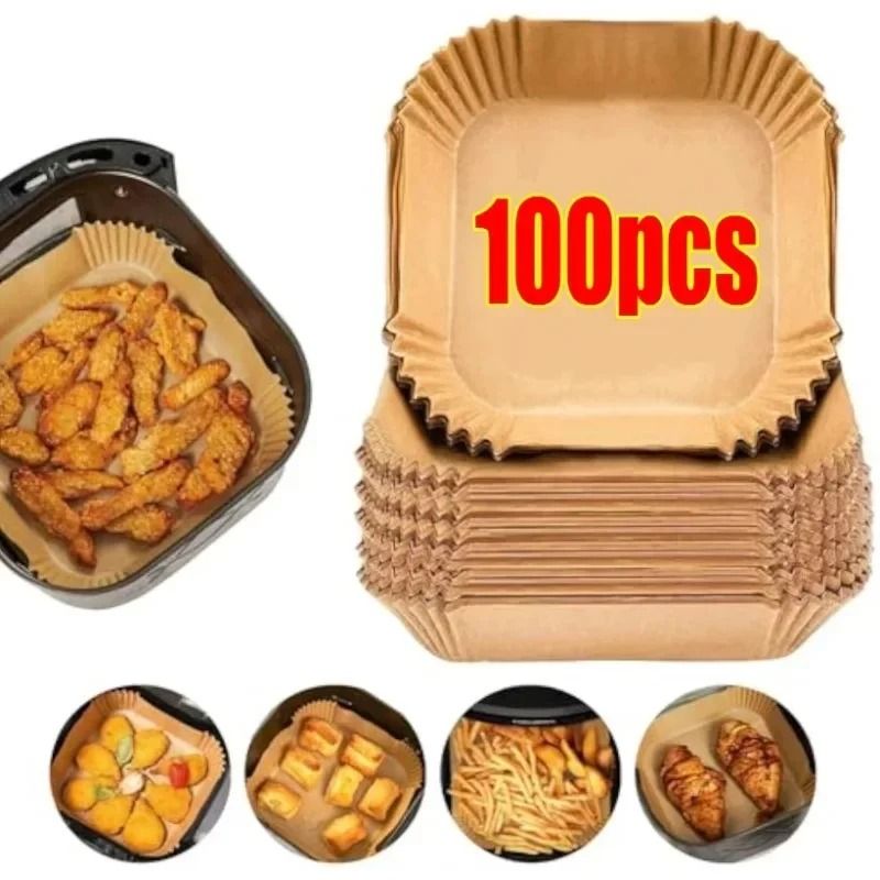 Air Fryer Disposable Liners Non Stick Parchment Paper 50pcs 100pcs Baking Sheets