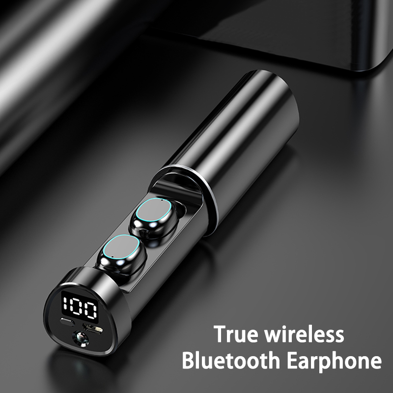 Bluetooth TWS Wireless Earbuds, High Quality Sports Headphones with Mic, Waterproof In-Ear Earphones for HD Calls