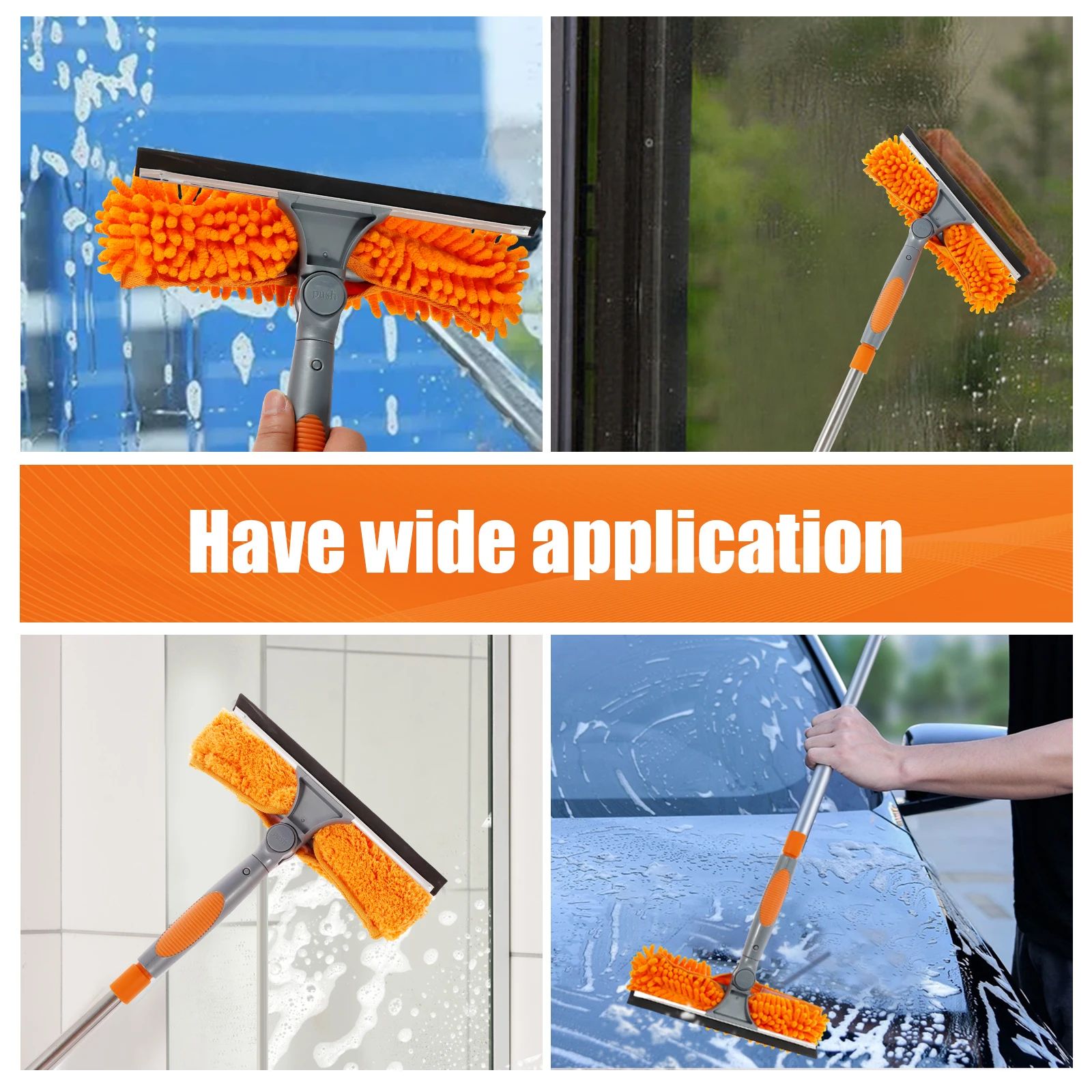 ExtendReach Pro 2-in-1 Telescopic Window Cleaning Kit with Double-Sided Squeegee