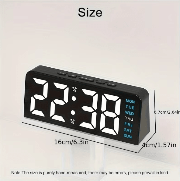 Modern LED Digital Alarm Clock – Temperature Display Desk Clock with Night Light, Snooze & Backlight