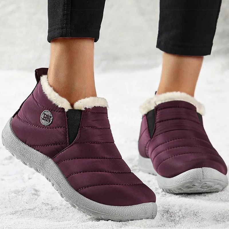 Womens Waterproof Winter Snow Boots – Plush Fur-Lined Ankle Boots