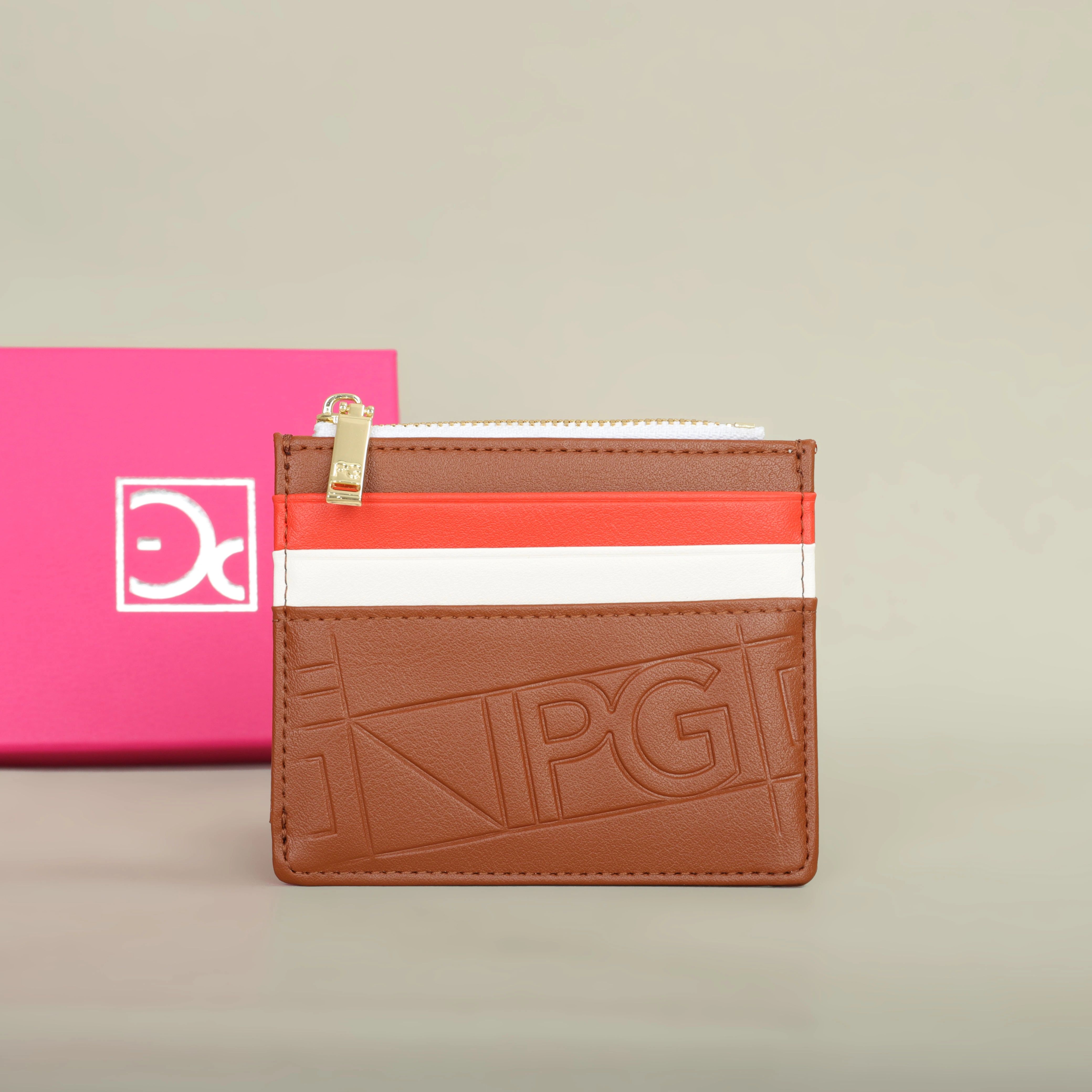 Retro Monogram Button Folding Women's Wallet Compact Card Holder