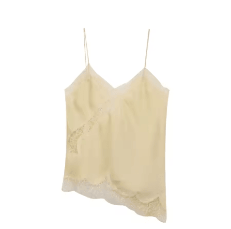 NLZGMSJ 2025 Lace Embellished Camisole Off Shoulder Sleeveless Summer Top