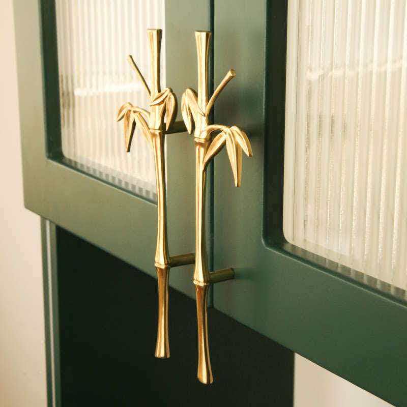 Brass Bamboo Cabinet Handles for Drawers Wardrobes and Cupboards