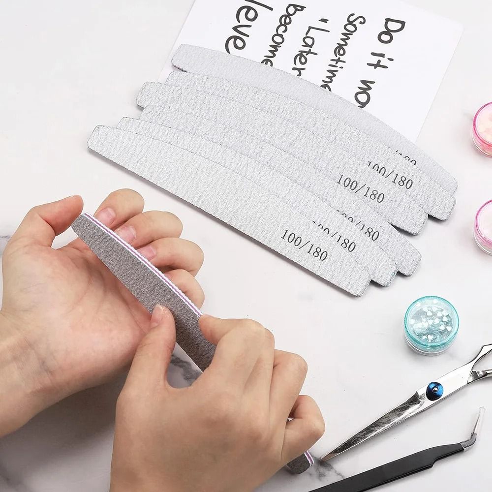 Professional Nail File Set 80 100 Grit Manicure Buffer Tools