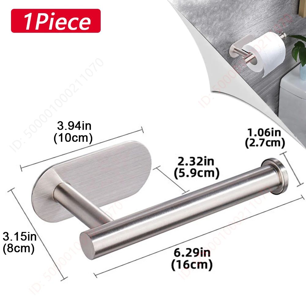 FlexMount Adhesive Toilet Paper Holder – Wall Mounted Bathroom Paper Towel Rack (1–2PCS)