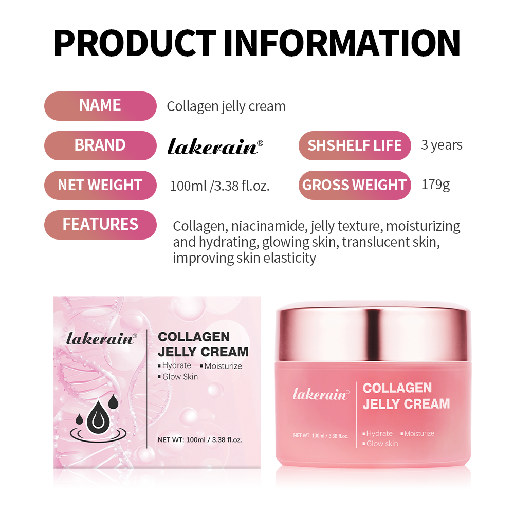 Moisturizing Collagen Jelly Cream, Niacinamide, Hydrolyzed Collagen, Tightening Soothing Anti Aging, Firmness Hydration