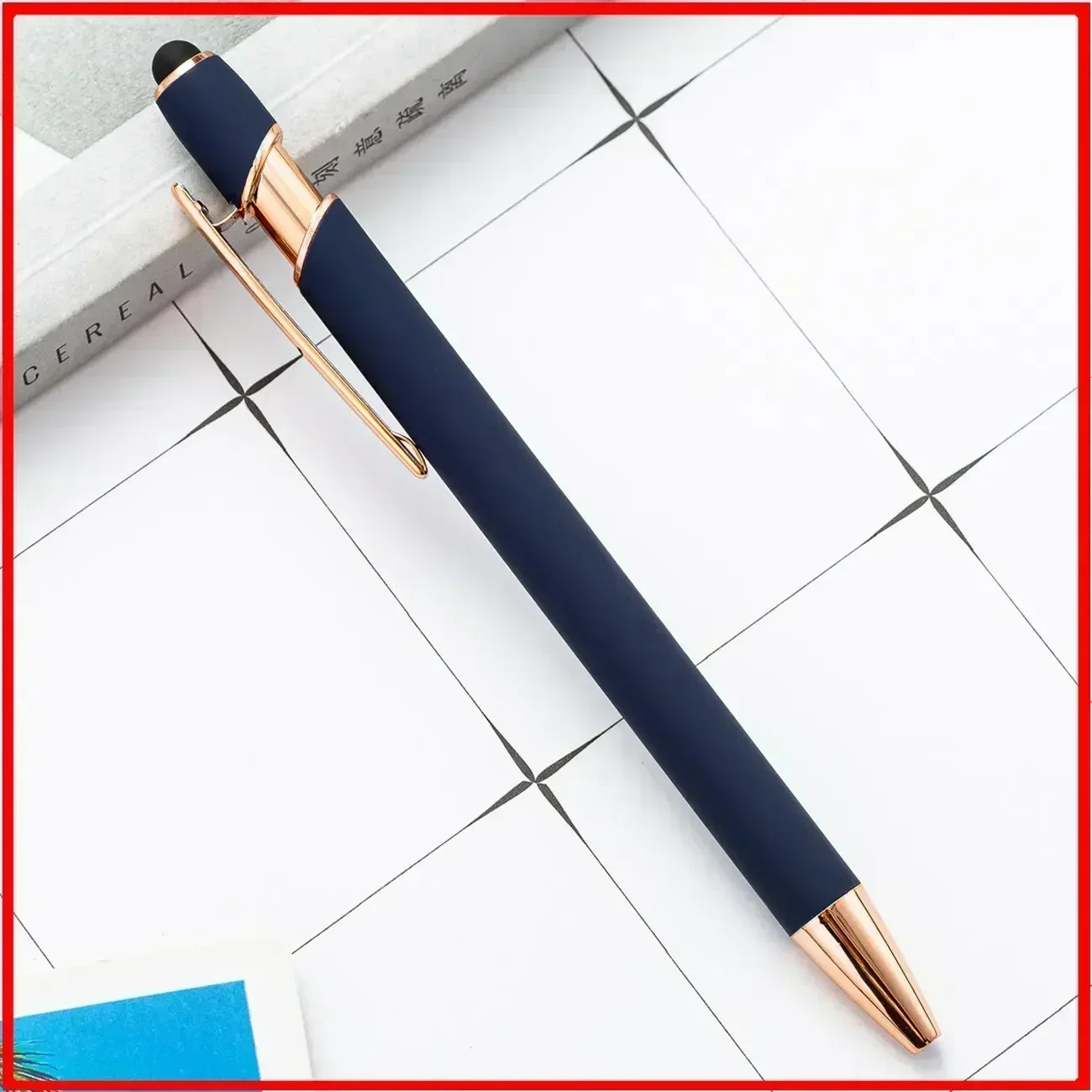 Customized Logo Ballpoint Pen, Personalized Stylus Touch Pen, Engrave Text Metal Pen, Office, School Stationery Supplies