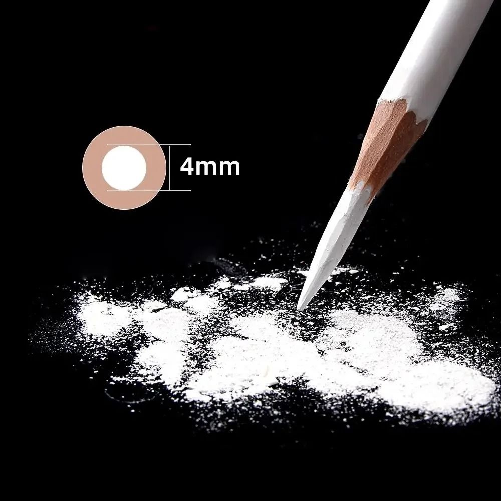 3PCS Professional White Charcoal Pencils Sketch Highlight Drawing Shading Blending Art Supplies