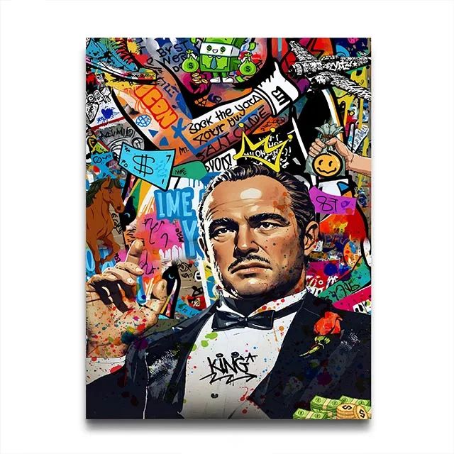 80s Gangster Graffiti Canvas Wall Art