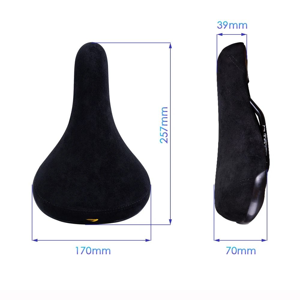 Funsea Professional Wheelie Bicycle Saddle | Black Flannelette Embroidery Seat with 8mm High-Strength Rails