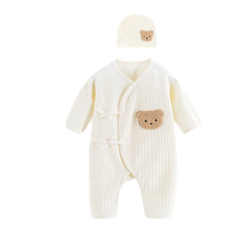 Somenie Cotton Knitted Baby Jumpsuit Long Sleeve Infant Romper