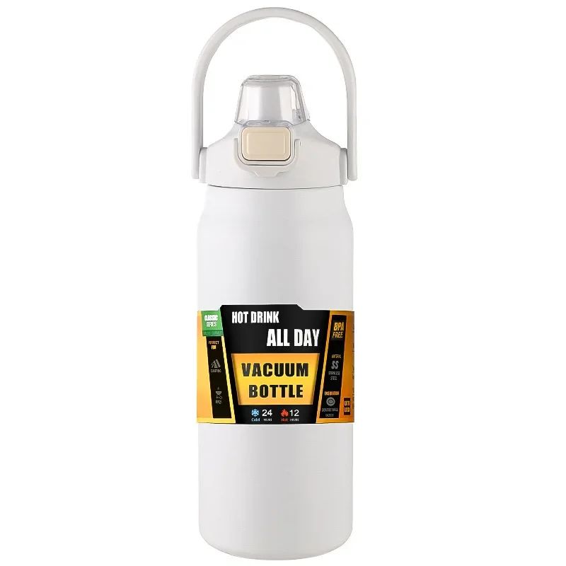 304 Stainless Steel Vacuum Insulated Tumbler with Straw Large Capacity Thermos Bottle