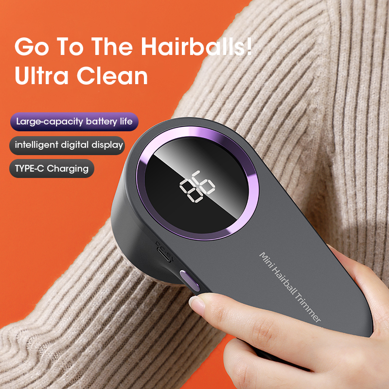 Electric Lint Remover Hairball Trimmer USB Charging Portable Fabric Cleaner with Smart LED Digital Display