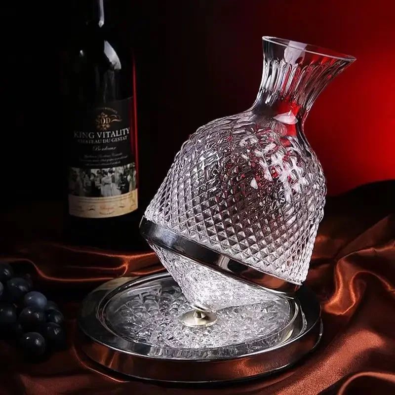 360° Rotating Crystal Glass Wine Decanter 1500 ml