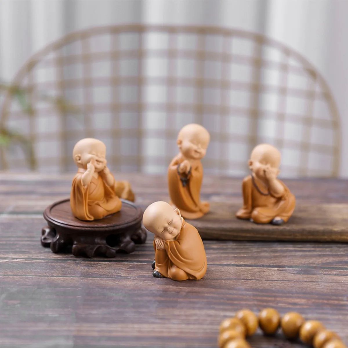 Cute Mini Monk Buddha Resin Figurine