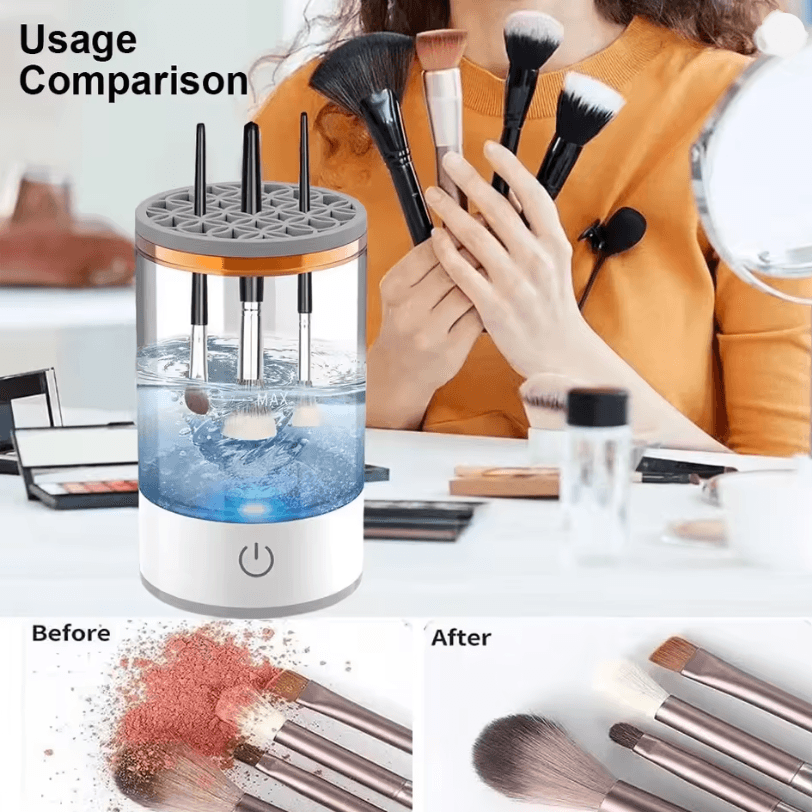 GlowSpin Electric Makeup Brush Cleaner Automatic Rechargeable Cleaning Tool